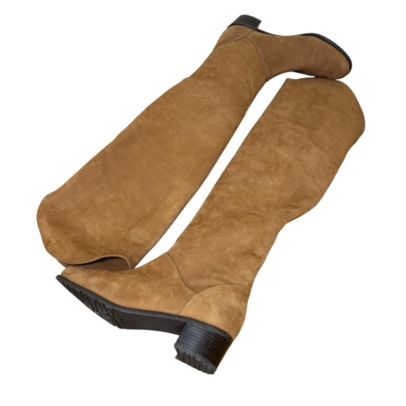 Stuart Weitzman - “Dunkirk” Over-The-Knee Suede Boots in Rice - Size 8.5, Brown - Picture 8 of 14